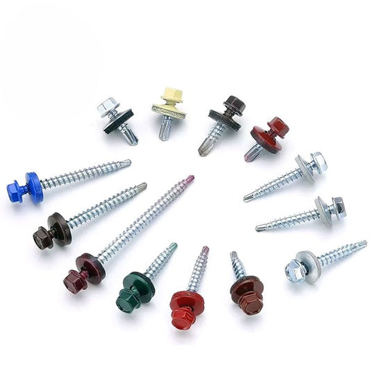 #14-1-1/4" Painted Hex Head Self-Tapping Roofing Screws for Metal to Wood